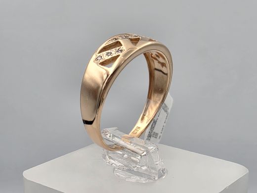 Gold ring with zircon, 2.77 g, size 18