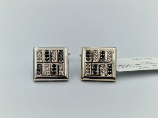 Gold cufflinks with diamonds, 10.36 g