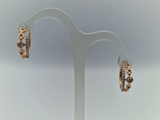 Золотые серьги с цирконом, 2.4 г