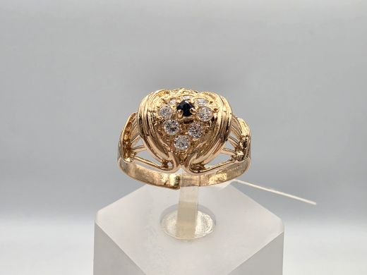 Золотое кольцо с цирконом, 3.52 г, разм. 19