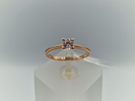 Zelta gredzens ar cirkoniju, 1.42 g, izm. 17