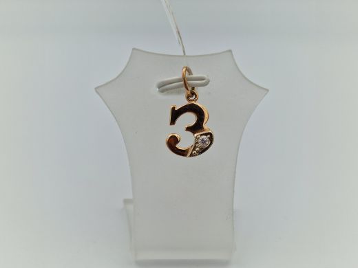 Zelta kulons ar cirkoniju, 0.88 g