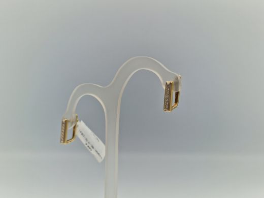 Золотые серьги с бриллиантом, 2.62 г