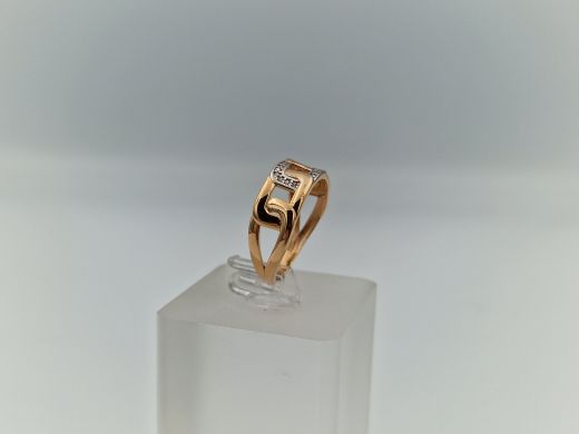 Zelta gredzens ar cirkoniju, 2.16 g, izm. 17