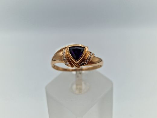 Zelta gredzens ar cirkoniju, 3.1 g, izm. 20.5