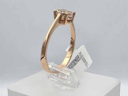 Gold ring with zircon, 2.22 g, size 17.5