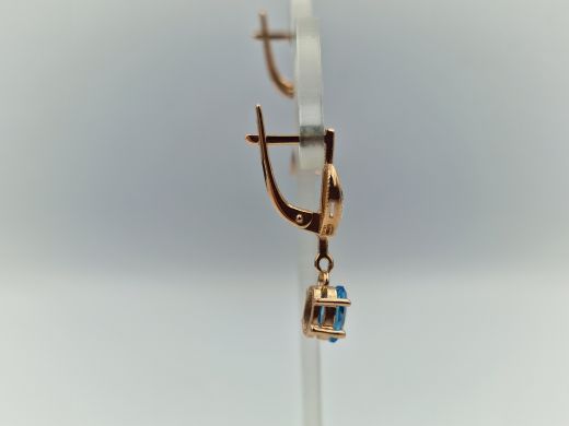 Золотые серьги с цирконом, 3.7 г