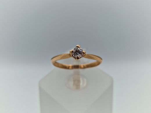 Zelta gredzens ar cirkoniju, 1.69 g, izm. 17.5