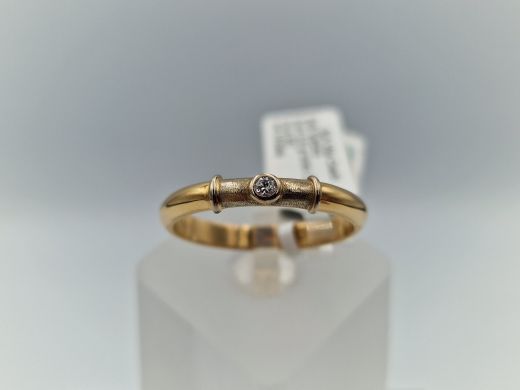Zelta gredzens ar briljantu, 3.81 g, izm. 20