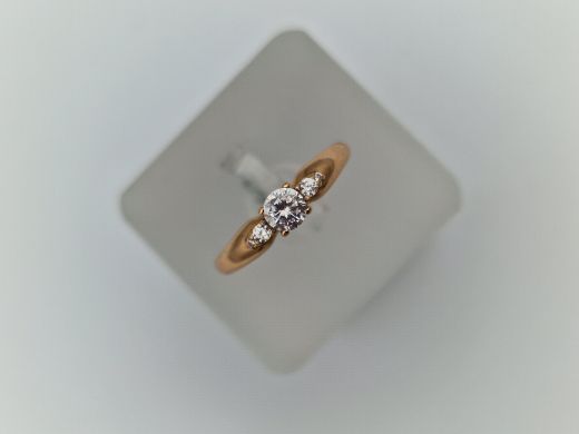 Zelta gredzens ar cirkoniju, 1.27 g, izm. 16.5