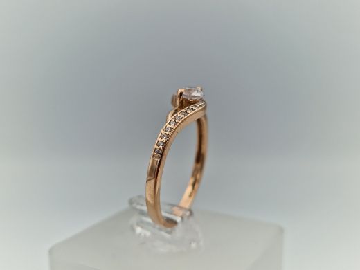 Zelta gredzens ar cirkoniju, 2.29 g, izm. 18.2