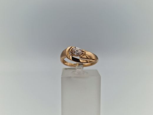 Zelta gredzens ar cirkoniju, 2.37 g, izm. 17