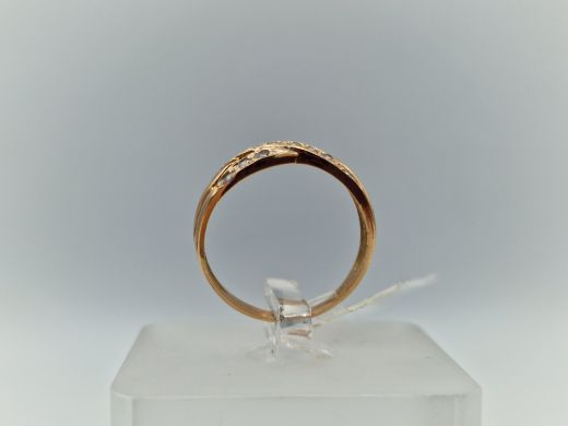 Zelta gredzens ar cirkoniju, 2.02 g, izm. 16