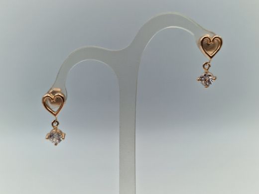 Золотые серьги с цирконом, 2.35 г