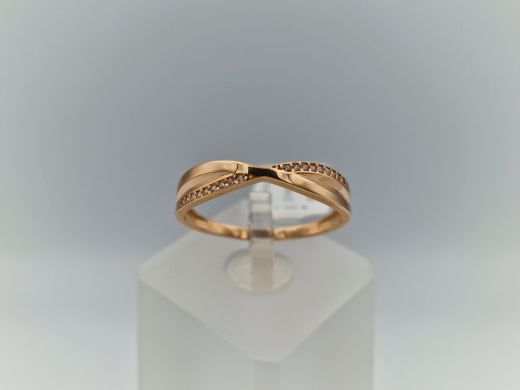 Zelta gredzens ar cirkoniju, 1.49 g, izm. 19
