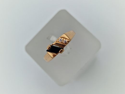 Zelta gredzens ar cirkoniju, 1.71 g, izm. 17