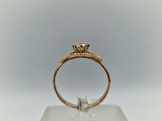 Zelta gredzens ar cirkoniju, 1.28 g, izm. 18.5