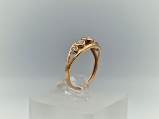Zelta gredzens ar cirkoniju, 1.99 g, izm. 17.5