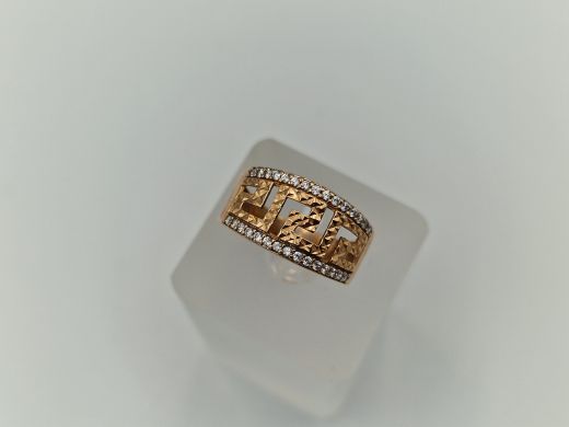 Zelta gredzens ar cirkoniju, 3.04 g, izm. 18