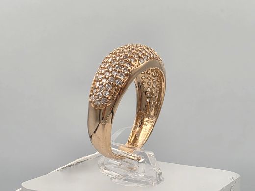 Gold ring with zircon, 3.38 g, size 16.5