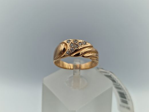 Zelta gredzens ar cirkoniju, 2.98 g, izm. 17