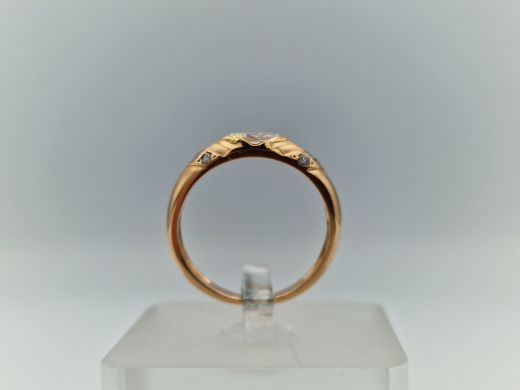 Zelta gredzens ar cirkoniju, 2.09 g, izm. 17