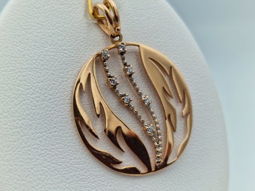 Zelta kulons ar cirkoniju, 3.68 g