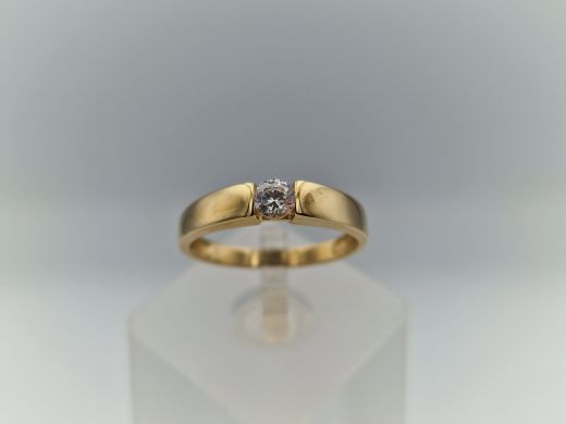 Zelta gredzens ar cirkoniju, 1.94 g, izm. 17.5