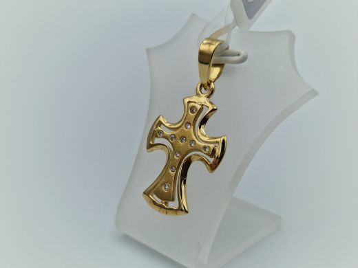 Золотой крест с бриллиантами, 3.21 г