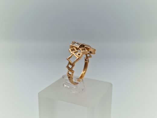 Zelta gredzens ar cirkoniju, 2.44 g, izm. 18