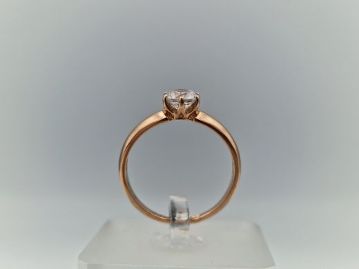 Zelta gredzens ar cirkoniju, 2.38 g, izm. 18.5