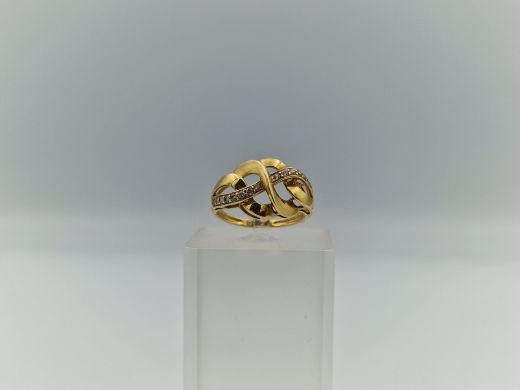 Zelta gredzens ar cirkoniju, 3.79 g, izm. 17.5