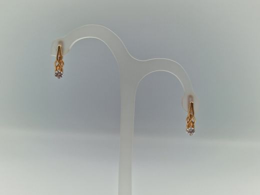 Zelta auskari ar cirkoniju, 2.23 g