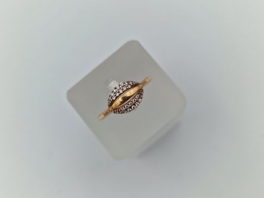 Zelta gredzens ar cirkoniju, 1.68 g, izm. 17.7