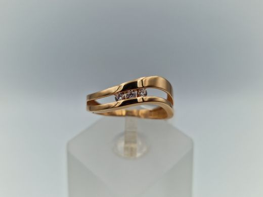 Zelta gredzens ar cirkoniju, 2.04 g, izm. 17