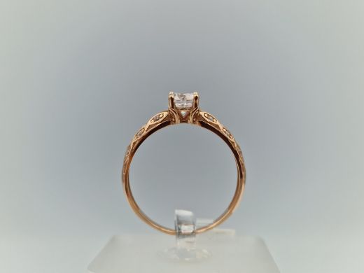 Zelta gredzens ar cirkoniju, 2.09 g, izm. 19.5