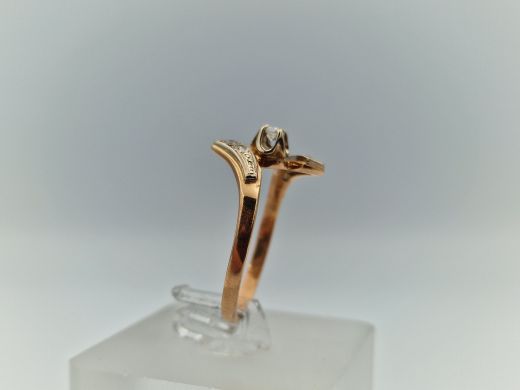 Zelta gredzens ar cirkoniju, 2.28 g, izm. 18