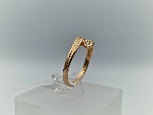 Zelta gredzens ar cirkoniju, 1.33 g, izm. 15.5