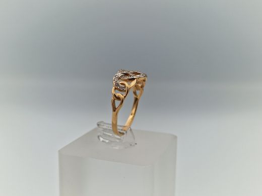 Zelta gredzens ar cirkoniju, 2.22 g, izm. 18