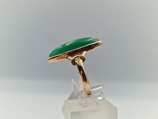 Zelta gredzens ar halcedonu, 4.03 g, izm. 18