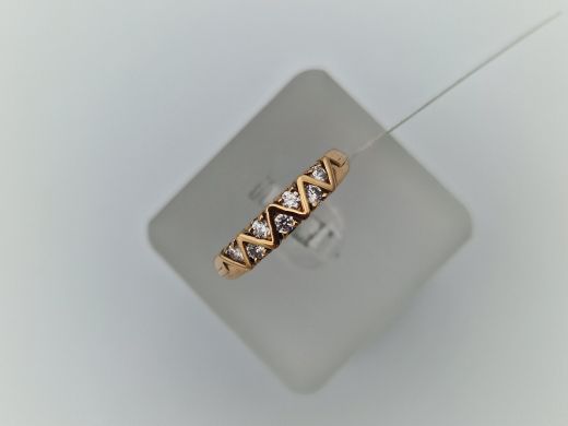 Zelta gredzens ar cirkoniju, 1.69 g, izm. 16.5