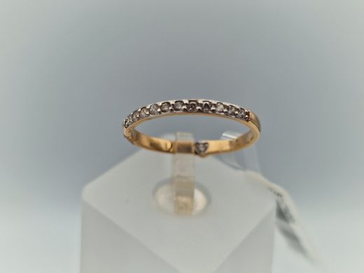 Zelta gredzens ar cirkoniju, 1.59 g, izm. 18