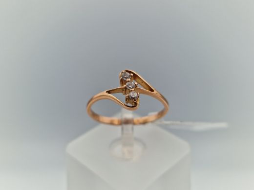 Zelta gredzens ar cirkoniju, 1.48 g, izm. 17