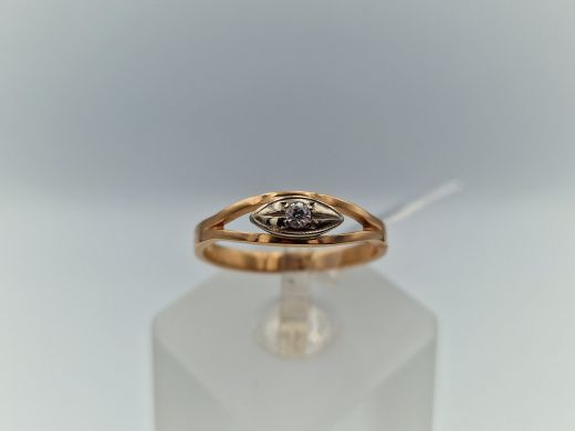 Zelta gredzens ar cirkoniju, 2.02 g, izm. 17.5