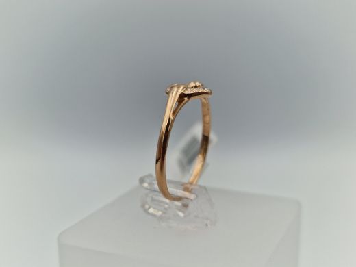 Zelta gredzens ar cirkoniju, 0.94 g, izm. 16.5