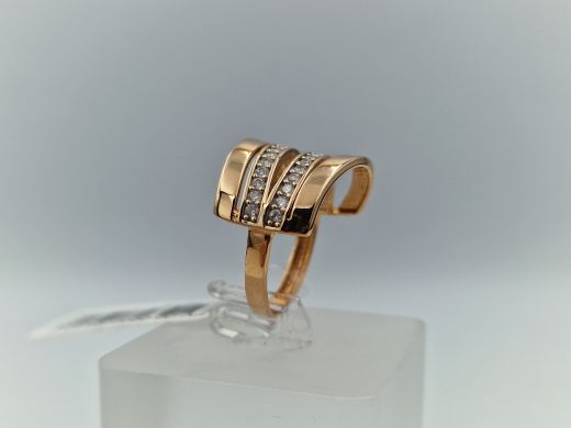 Zelta gredzens ar cirkoniju, 3.47 g, izm. 17.5