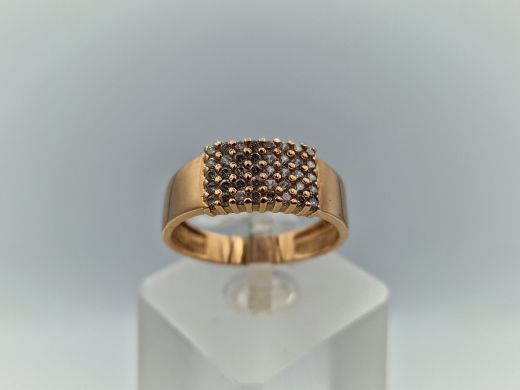 Zelta gredzens ar cirkoniju, 3.02 g, izm. 19