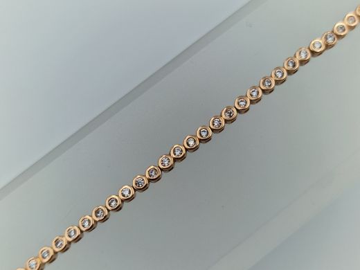 Zelta rokassprādze ar cirkoniju, 5.11 g, izm. 19