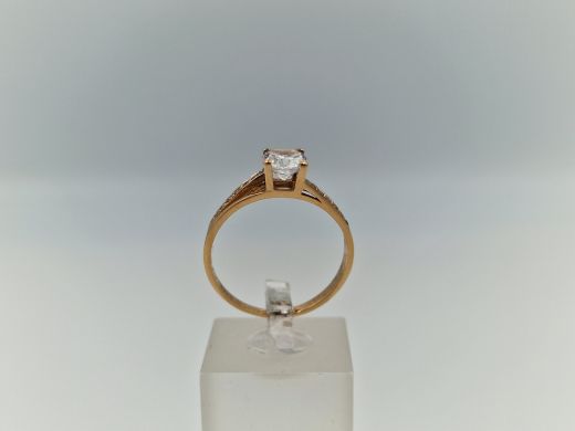 Zelta gredzens ar cirkoniju, 2.16 g, izm. 18