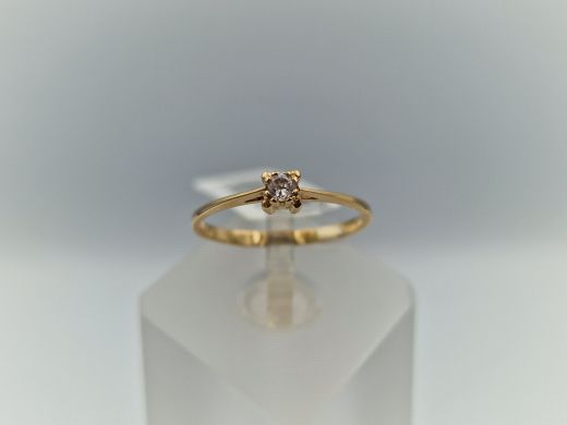 Zelta gredzens ar cirkoniju, 1.2 g, izm. 17.2